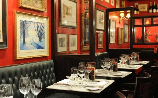 Champagne and Oyster Bar at Boisdale, elegant dining for private events and gatherings.